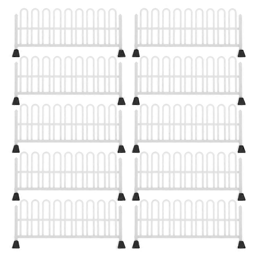 Miniature Traffic Fence Stand for Decor with 50Pcs White Resin Barricades