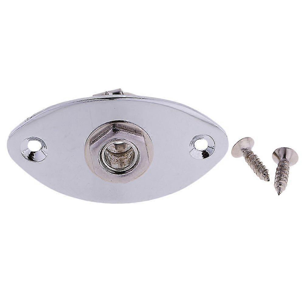 Oval Recessed Input/output Socket Socket For Electric Guitar Bass Silver