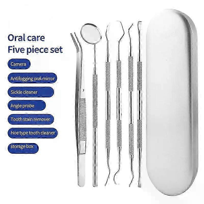 נירוסטה רופא שיניים כלים נקיים מראה בדיקה כפולה מגל / מעדר מנקה שיניים כלי חלל הפה מוצרים ערכת טיפול בפה