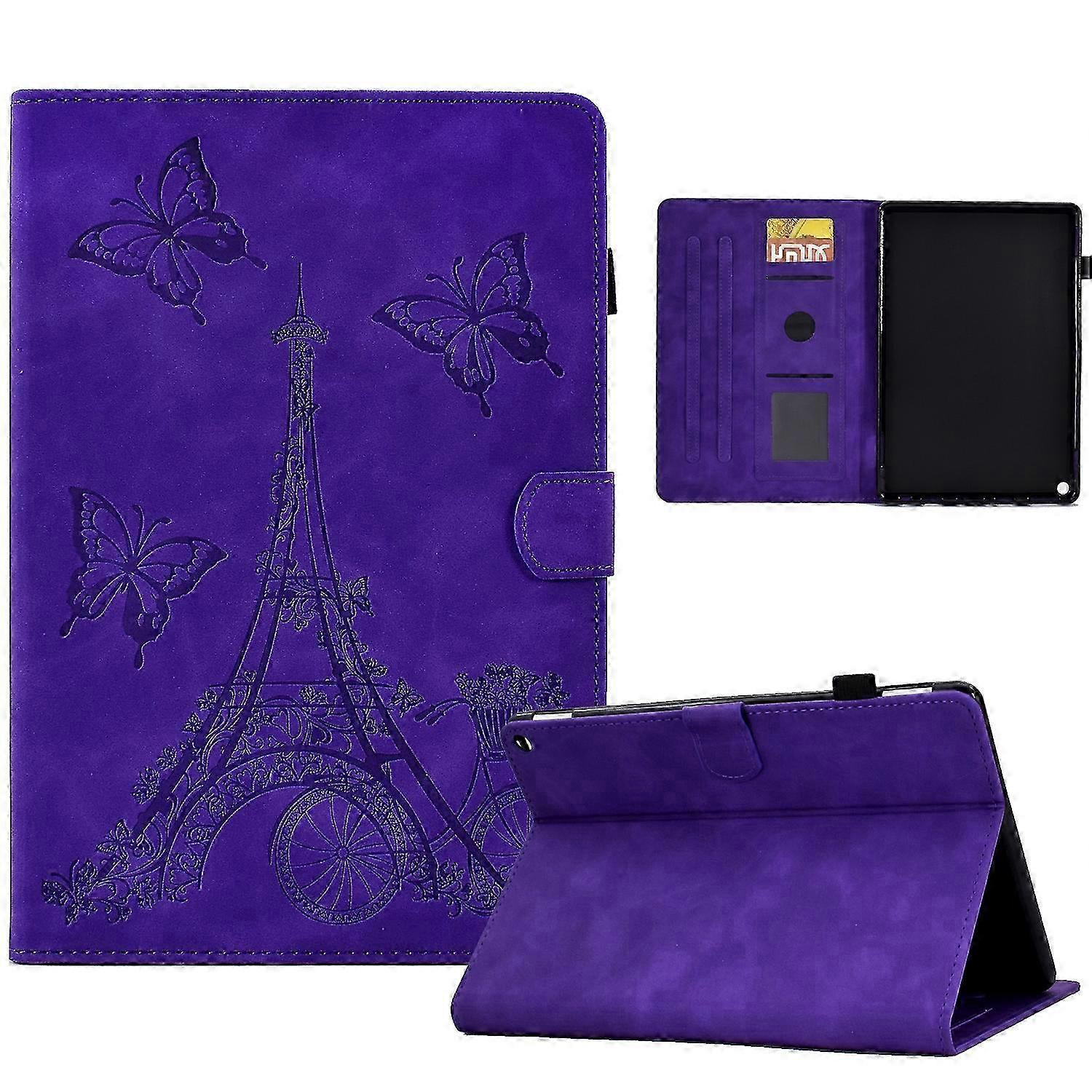 For Amazon Kindle Fire HD10 2021 Tower Embossed Leather Smart Tablet Case 2025