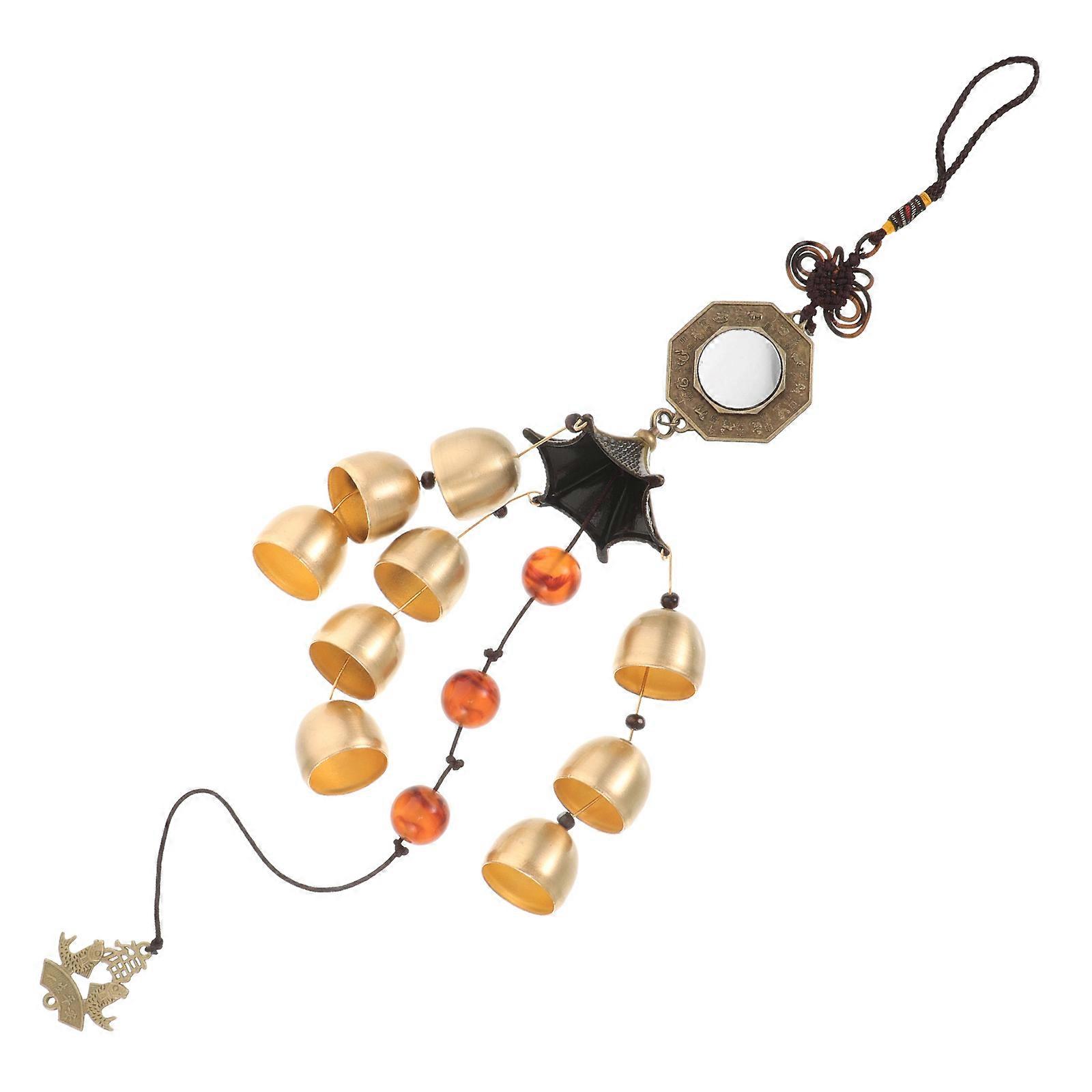 Golden Brass Wind Chimes for Outdoor Door Alert Function 3Pcs Hanging