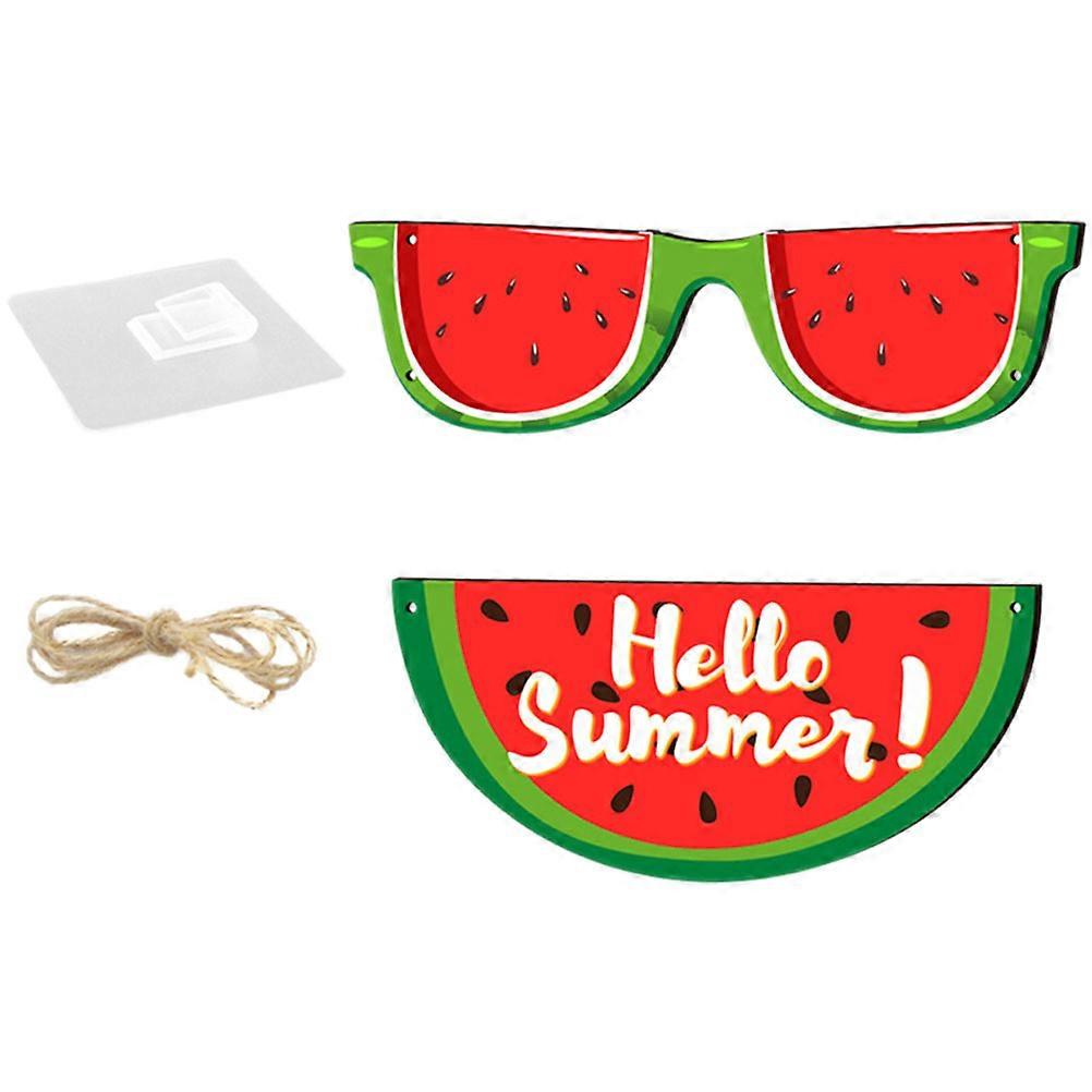 Sommarhängande skylt Vattenmelon dörrskylt för dekoration 5 set
