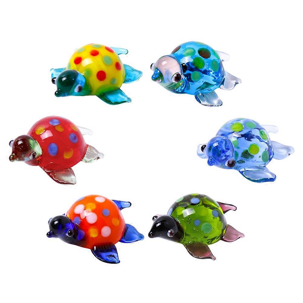 Turtle Decor for Display 24Pcs Glass Figurines with Assorted
