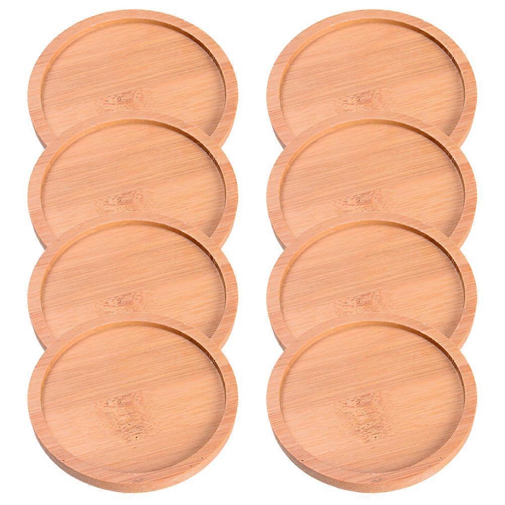 Round Bamboo Planter Saucers for Plants Indoor Use 24Pcs Beige Set