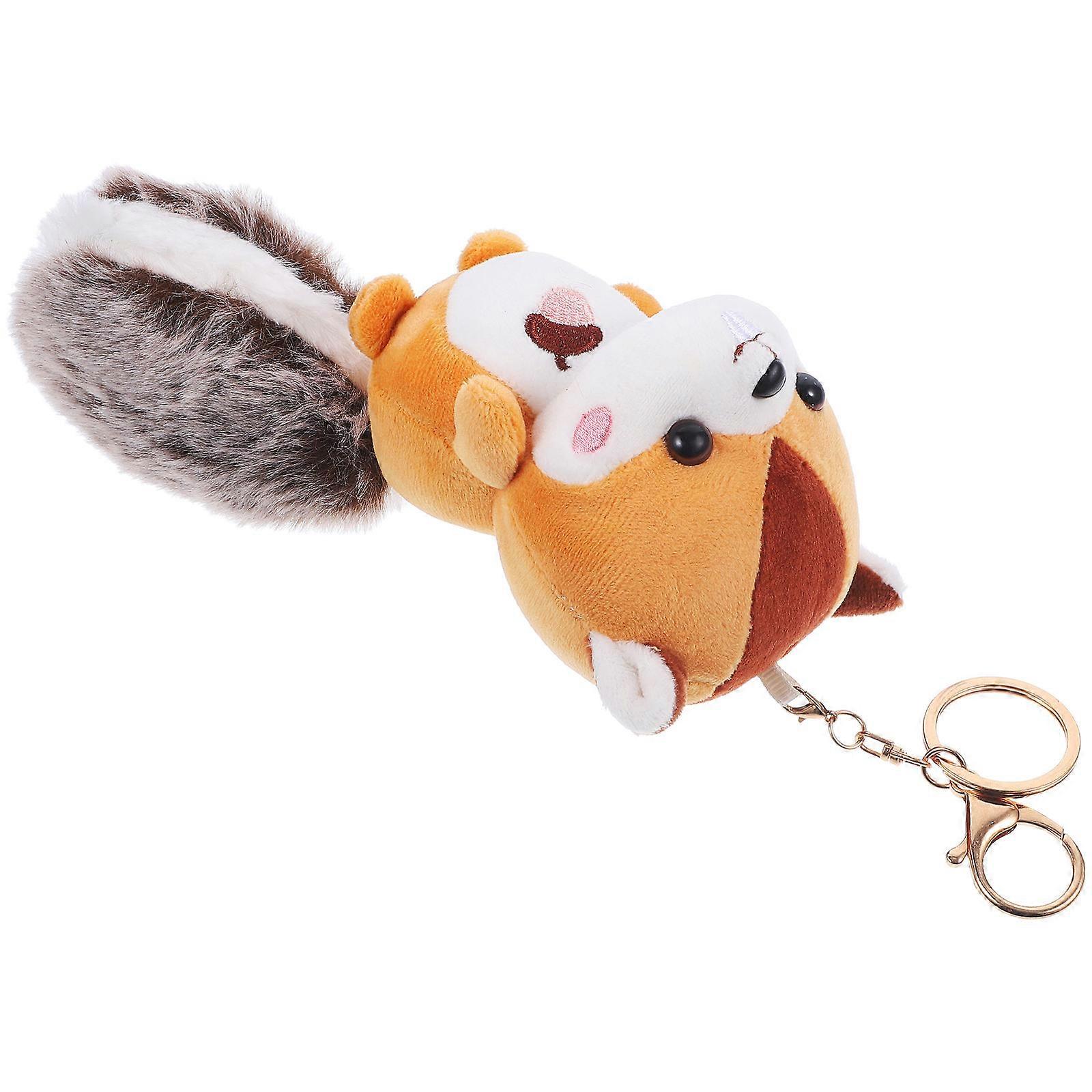Stuffed Squirrel Keychain for Key Use 3Pcs Plush Animal Keyring Pendant