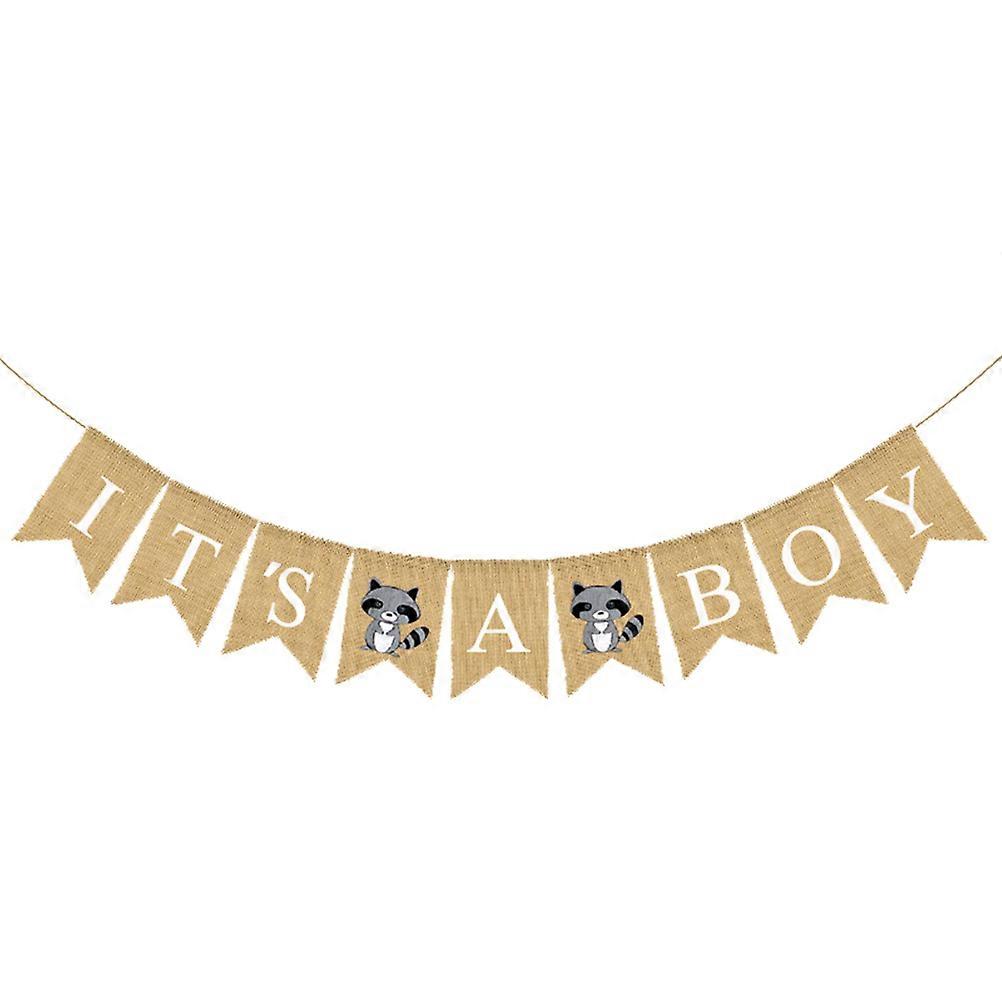 Hanging Banner for Baby Linen Swallowtail Bunting Flag 3Pcs