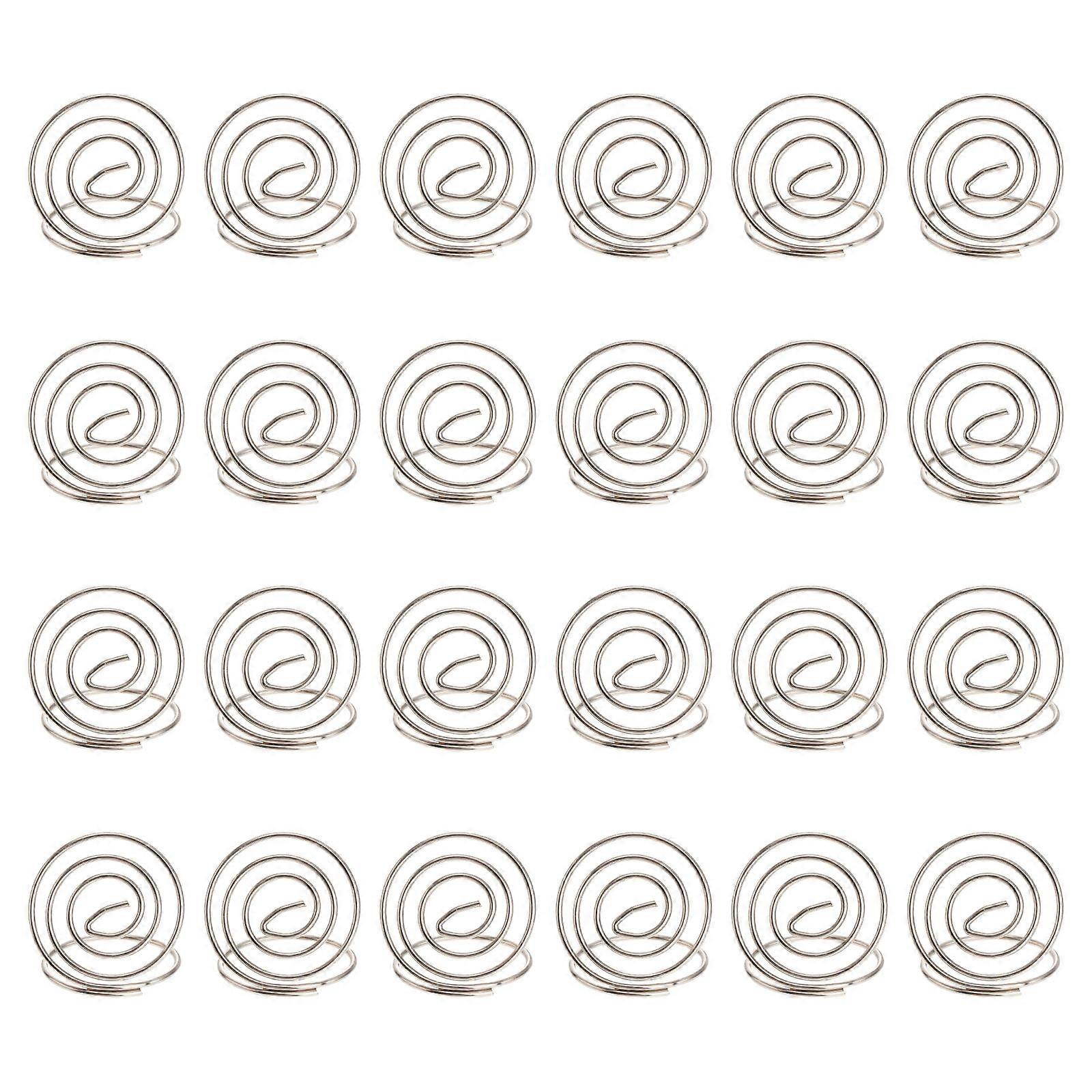 Table Number Holders Stainless Steel for Party Use 48Pcs Silver Circle Menu Clips