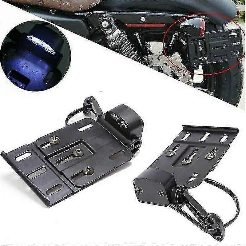 Side mount telescopic plate holder for Harley Sportster