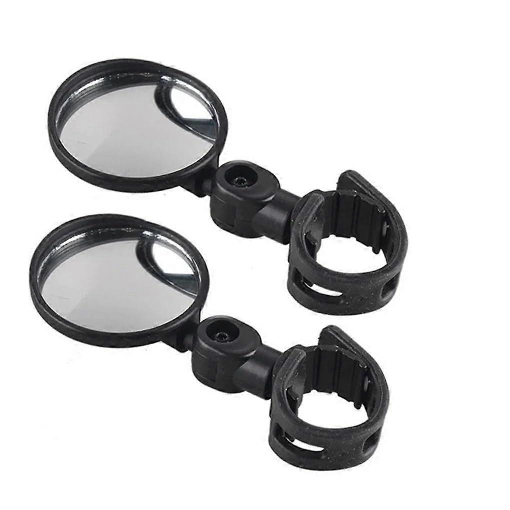 Motorcycle Rear View Side Mirrors 2 Pieces Adjustable Rotation Round Small Size WideAngle Convex Handlebar Mount
