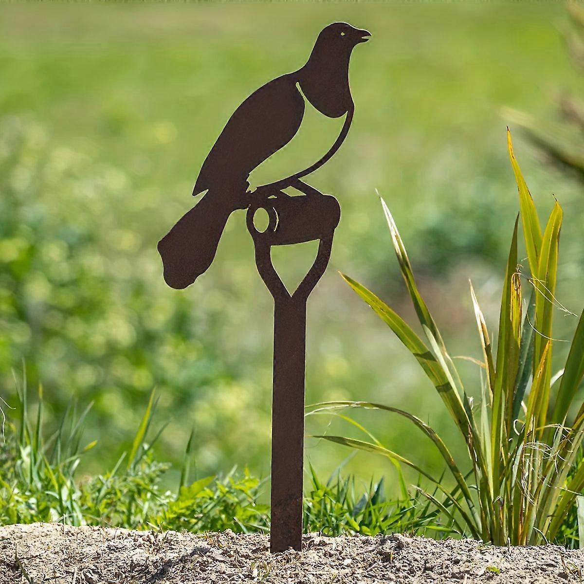 1PC Decorative Pigeon Metal Garden Stake Ornament Sculpture for Lawn Yard