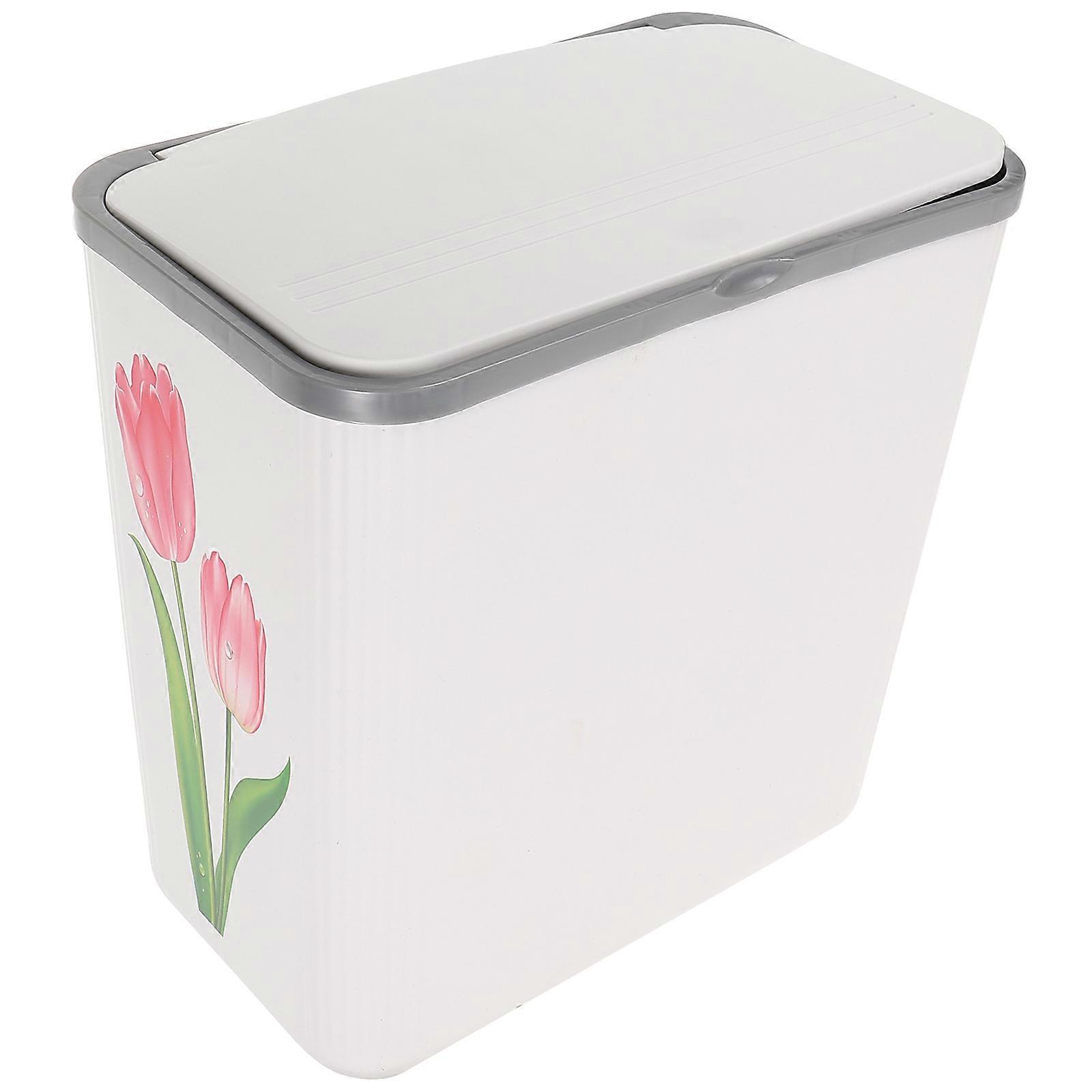 Bathroom Waste Bin Plastic Trash Can Kitchen with Lid for Storage