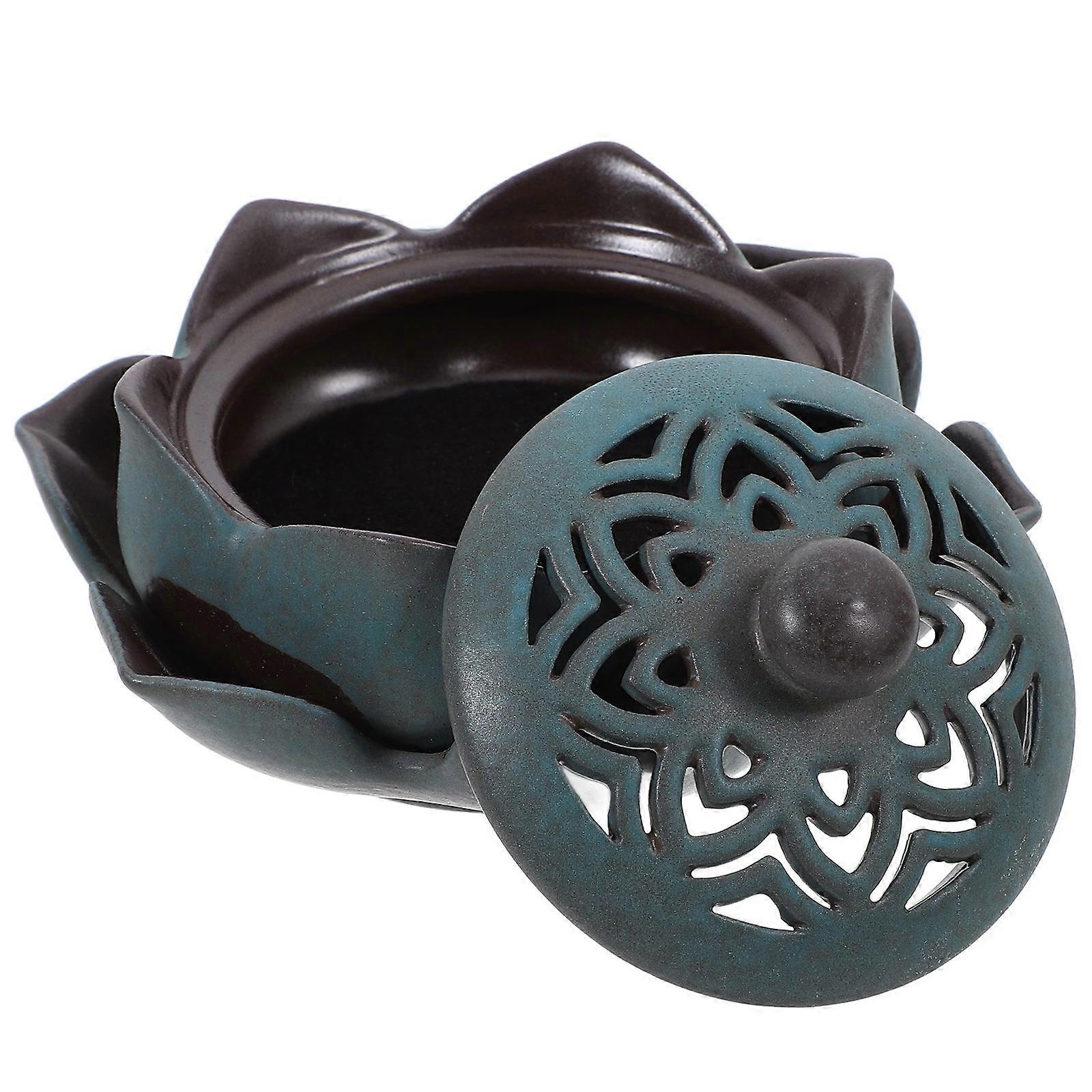 Retro Lotus Incense Censer for Home Use 5Pcs Practical Ceramic Set