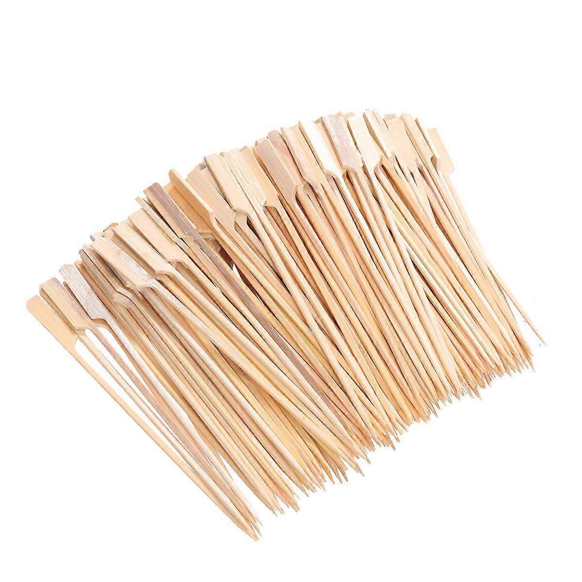 Bbq Bamboo Paddle Pick Skewers for Fruit Use 200Pcs Beige Color