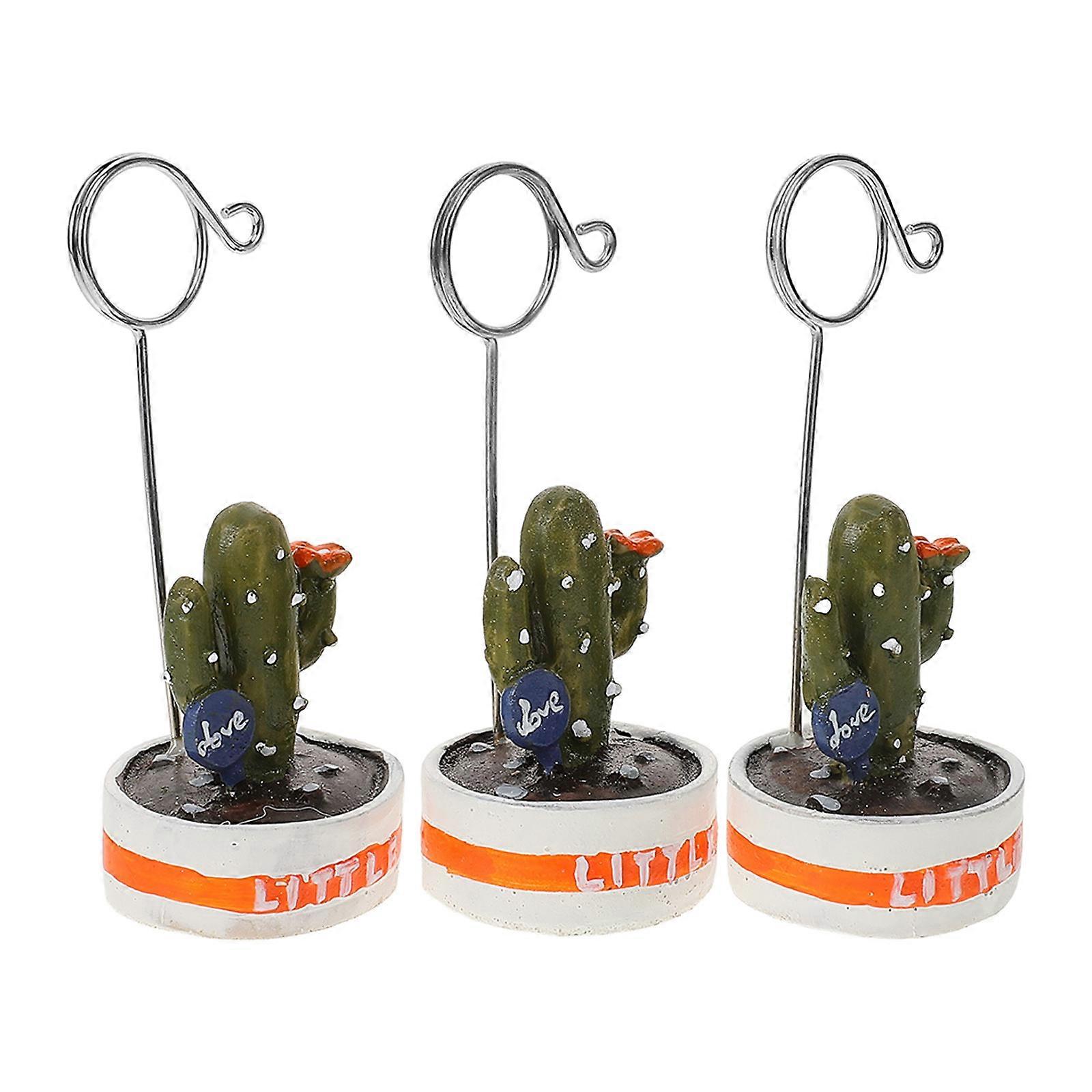 Cactus Desktop Ornament Memo Clips for Home Table Decoration 2Sets