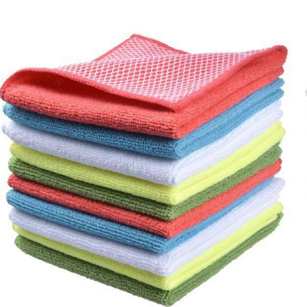 8Pcs Scouring Pad Cleaning Cloth Made From Fiber For Household Cleaning In Mesh Design And Assorted Color