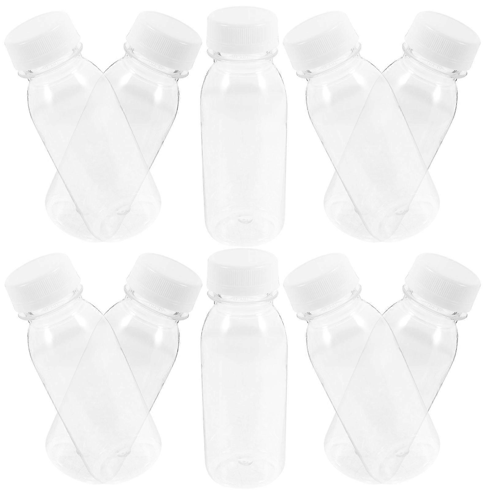 Leak-Proof Plastic Liquid Bottles 200ML Transparent PET Material Cylindrical Shape 10Pcs For Breakfast