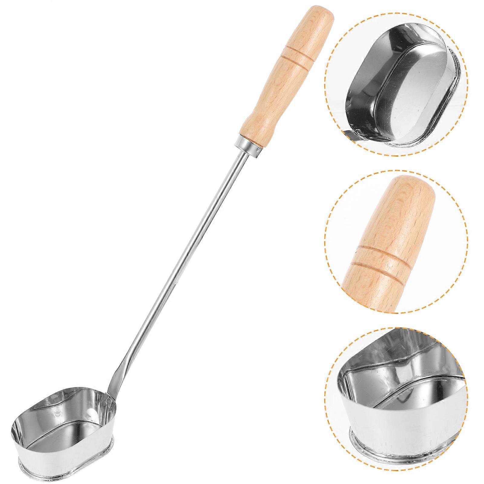 Home Handle Frying Spoon Achappam Mold for Kitchen Use 2Pcs Silver