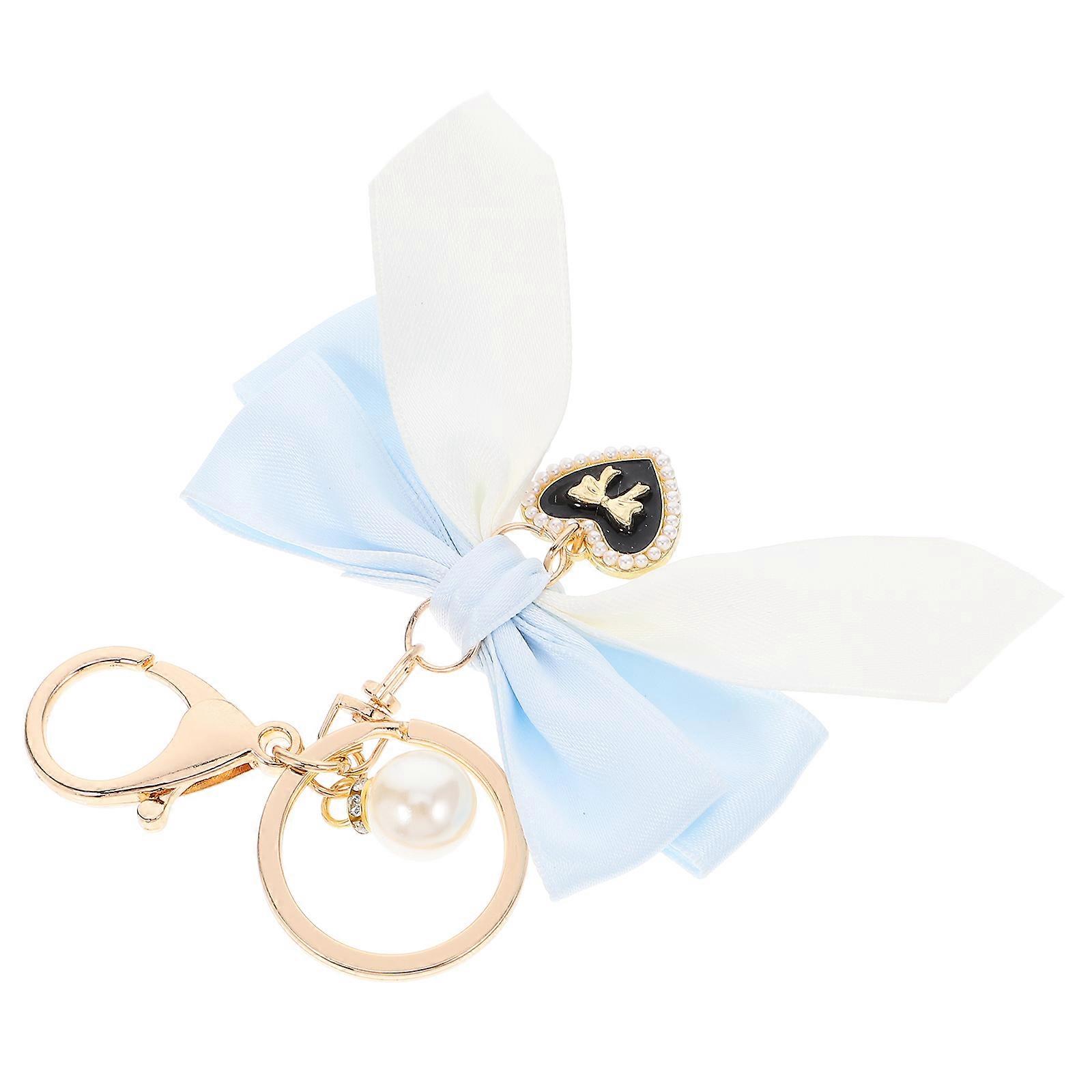 Lovely Bowknot Key Ring Keychain for Key Use 4Pcs Blue Purse Charm