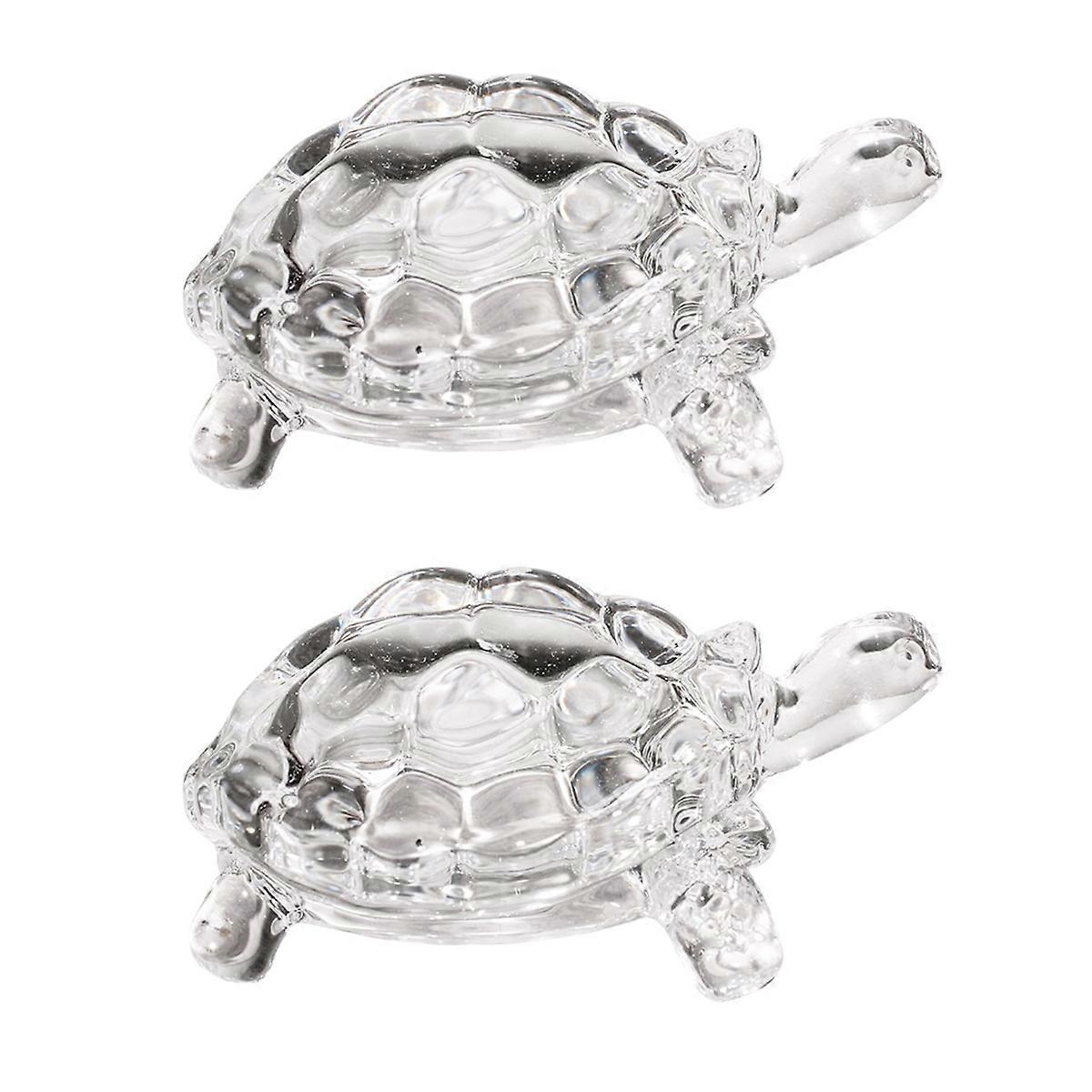 Glass Turtle Art Crafts Decorative 4Pcs Transparent Tortoise Ornament