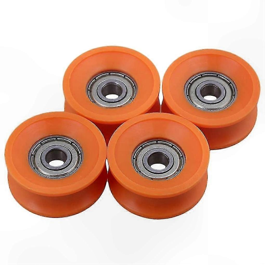 6x30x13mm Plastic-Coated Ball Bearings 4-Pack for Guide Rail Systems Deep Groove Pulley