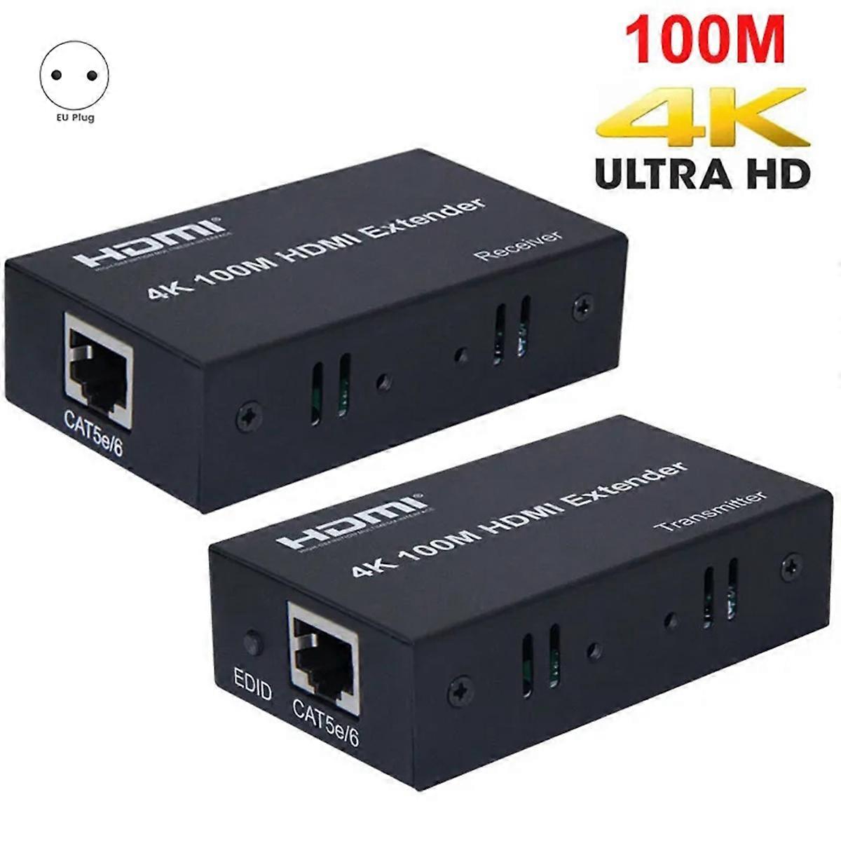 4K 100M -Compatible Extender Transmitter and Receiver EU PLUG