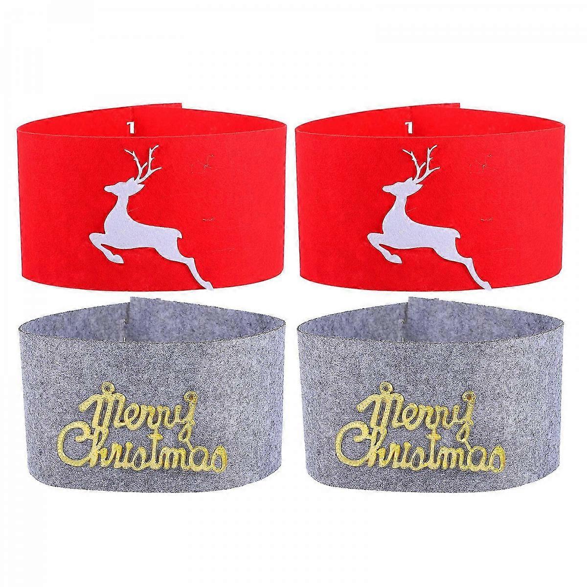 Holiday Tree Skirt Rustic Design Non-woven For Small Trees 4Pcs