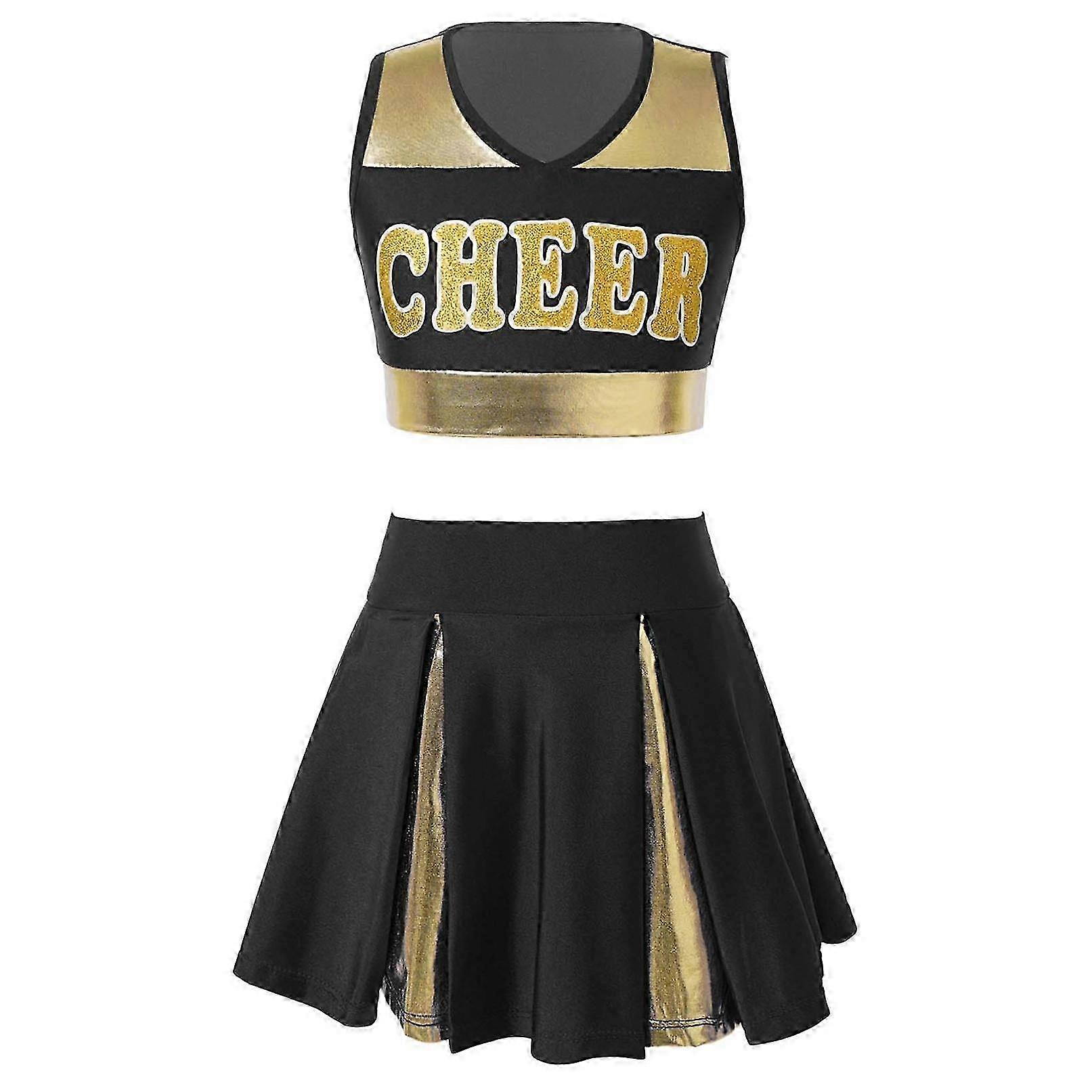 Kızlar Tezahürat Üniforması Harf Baskılı Atlet Pileli Etek Seti Tezahürat Lideri Cadılar Bayramı Kostümü