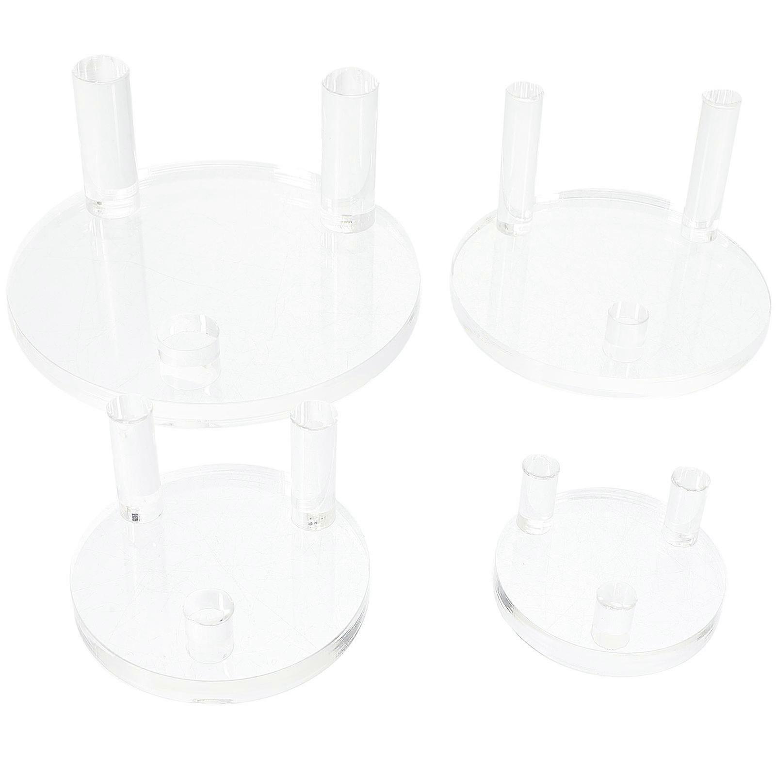 Acrylic Display Stand for Displaying 3Sets Transparent Rock Easel Pedestal