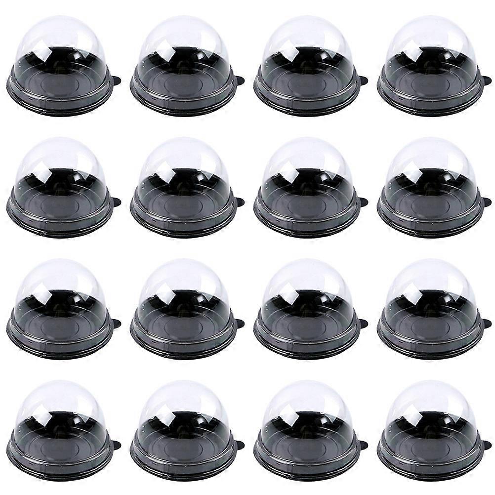 Moon Cake Box Plastic Wrapping for Bakery 150Pcs Transparent Round Black