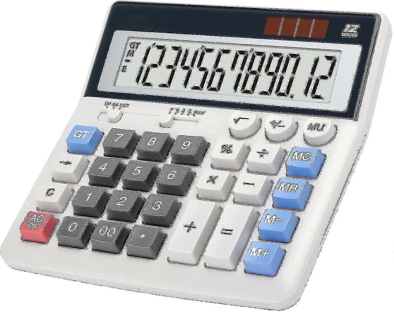 Large Display Calculator - 12-digit Desk Calculator With Large Keys - Office And Home Use -Q281