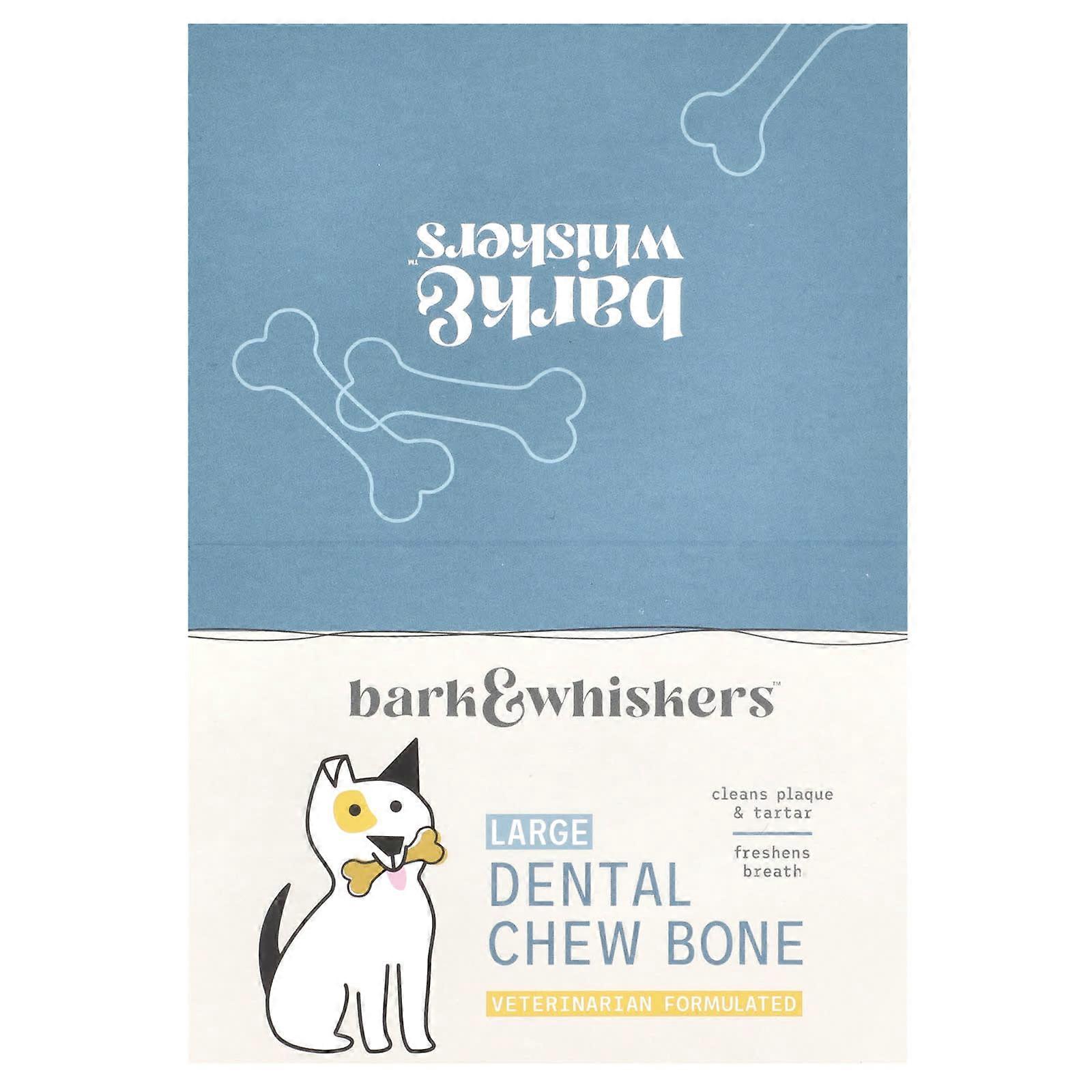 Dental Chew Bones, Large, For Dogs, 12 Bones, 2.1 oz (60 g) Each