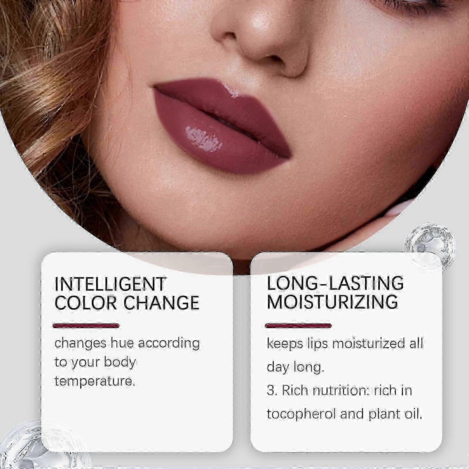 25-26 Temperature Color Changing Lipstick, Long-Lasting Moisturizing Color Changing Lipstick - Increases Lip Gloss and Softness