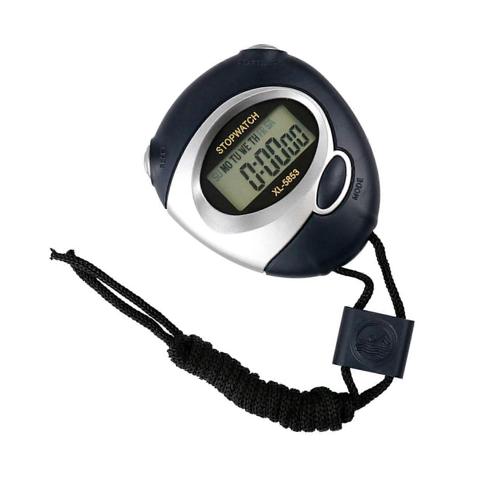 Professional Athletic Stopwatch Clear LCD ShockResistant Build Memory Function Outdoor Activities Blue