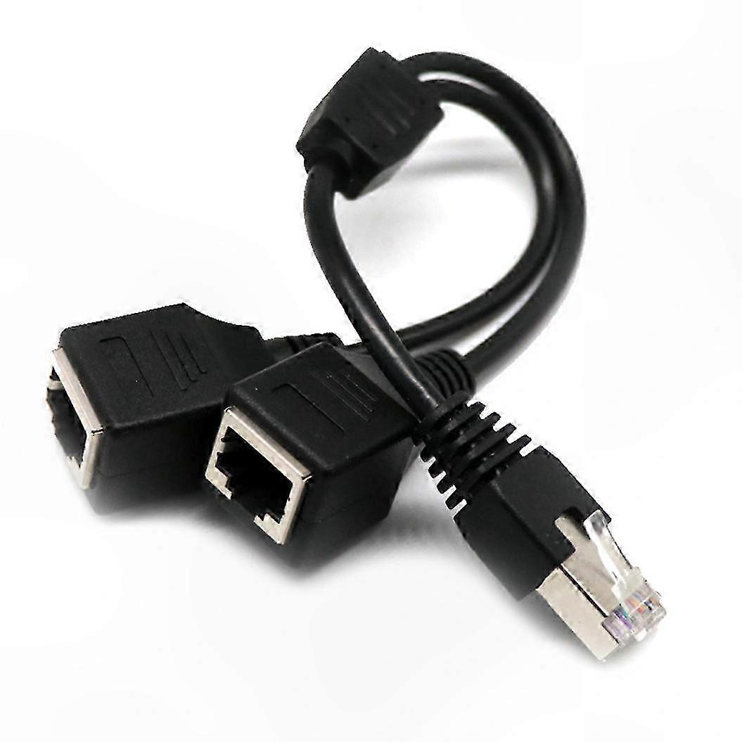 Male to 2 Female RJ45 Ethernet Splitter Cable, 2-in-1 Network Adapter