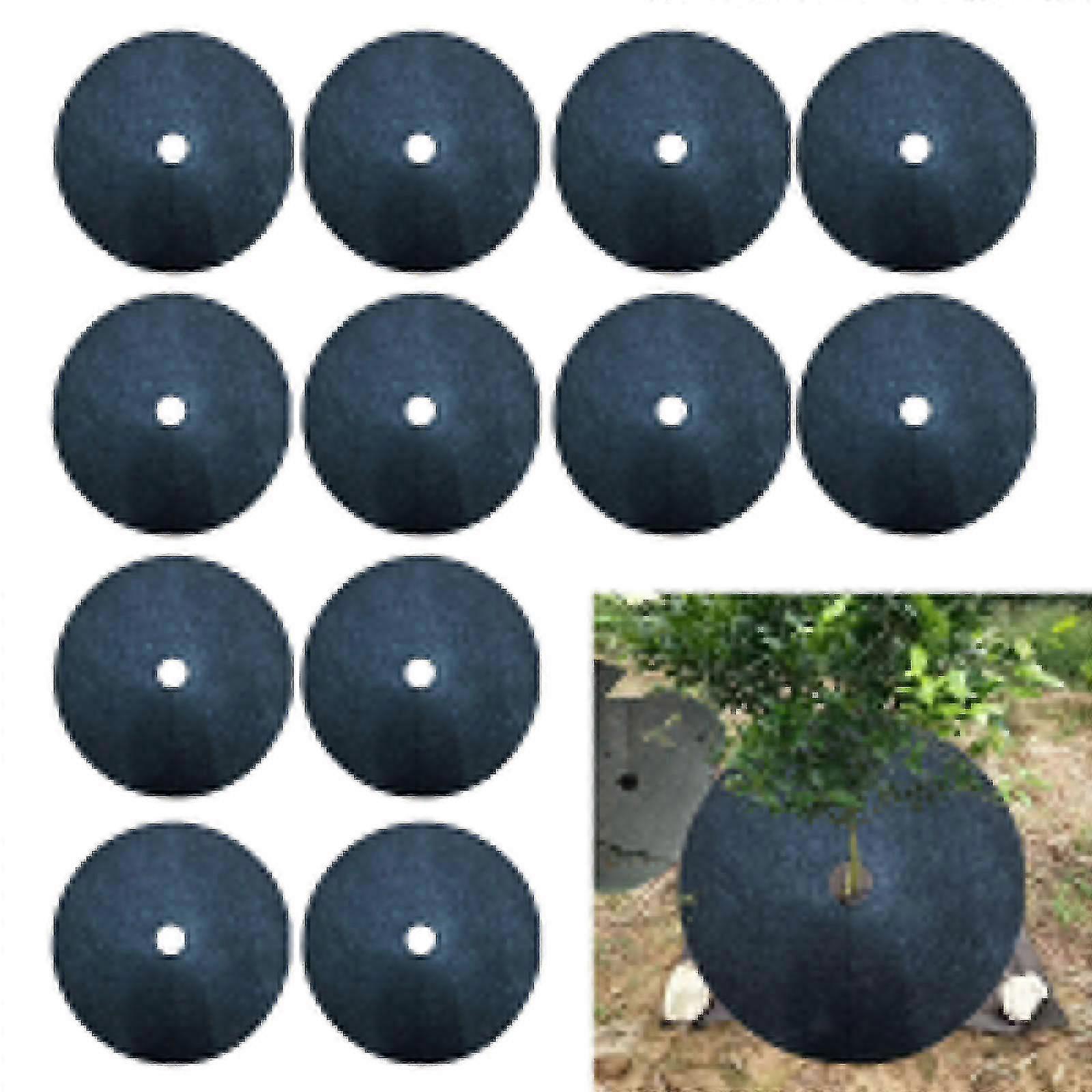 12Pcs Mulch Ring Tree Protector Mats Disc Shrub Tree Guard Weeding Pad 42cm