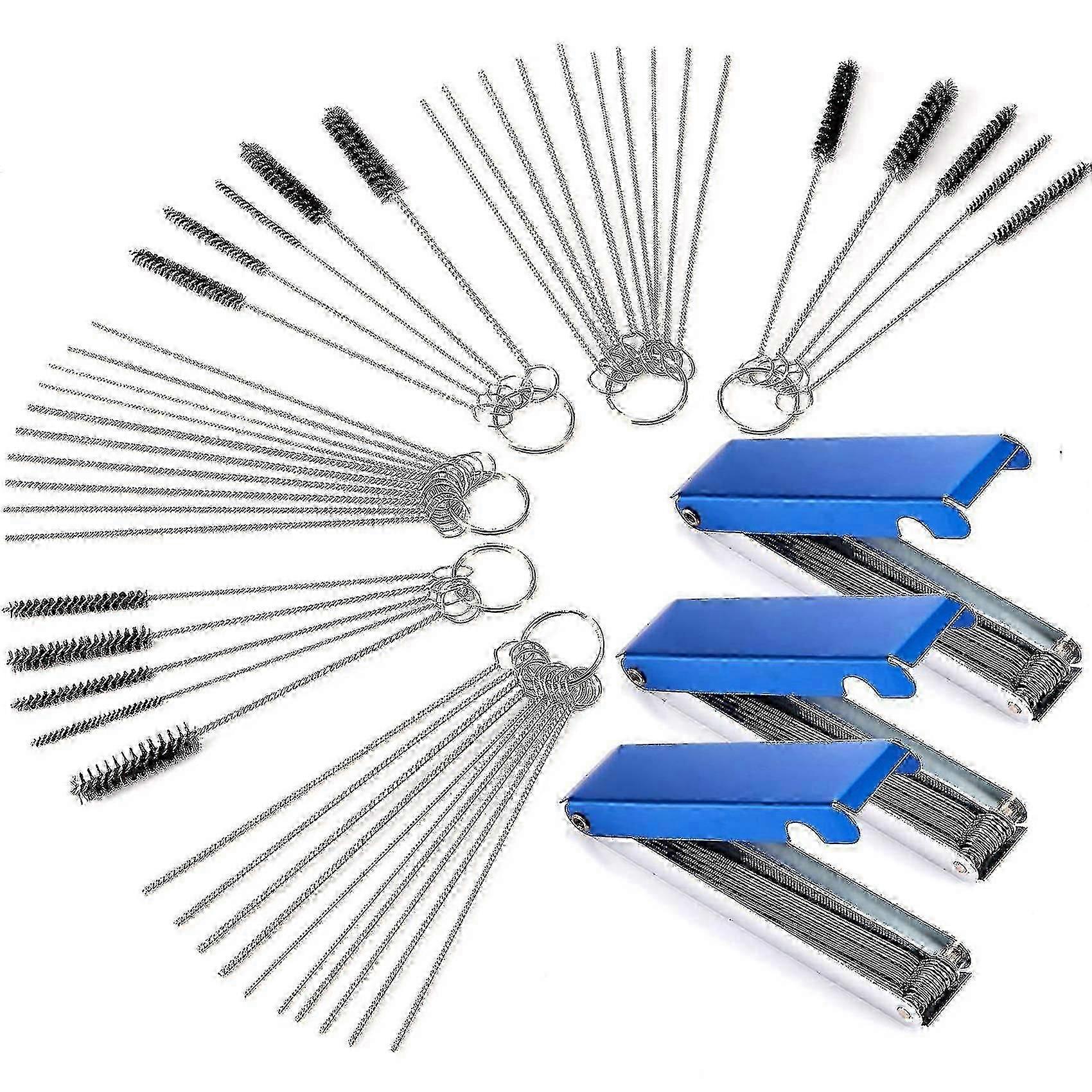 3 Sets Carburetor Carbon Jet Cleaner Wire Torch Tip Cleaner Tool Needles Brushes Cleaning Tool Kit