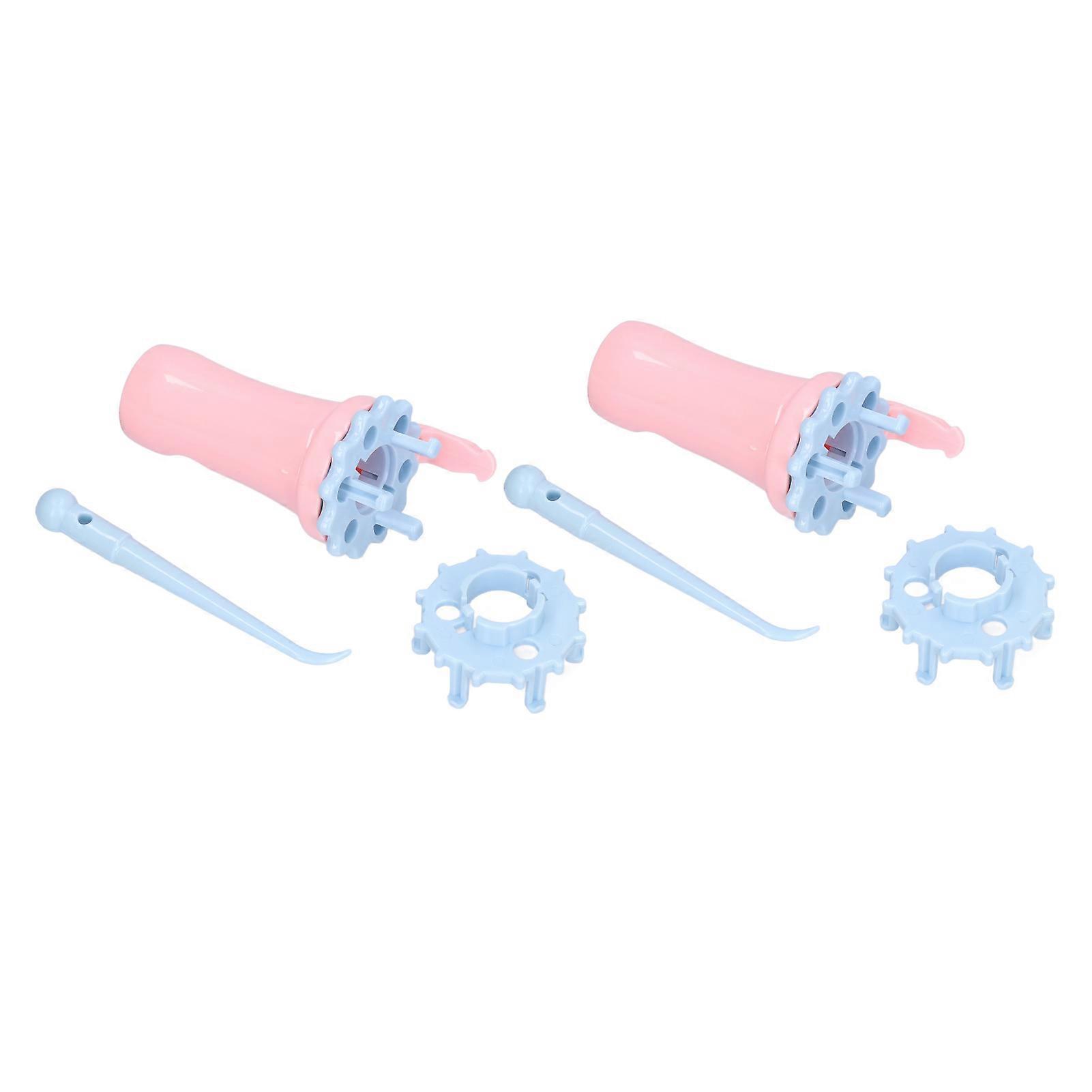 2 Adet Örgü Makara Tezgahı Seti Çift Kafa Kullanımı Kolay Zarif Kabuk Örgü İpliği Yün Halat Kanca DIY Craft Eşarplar için