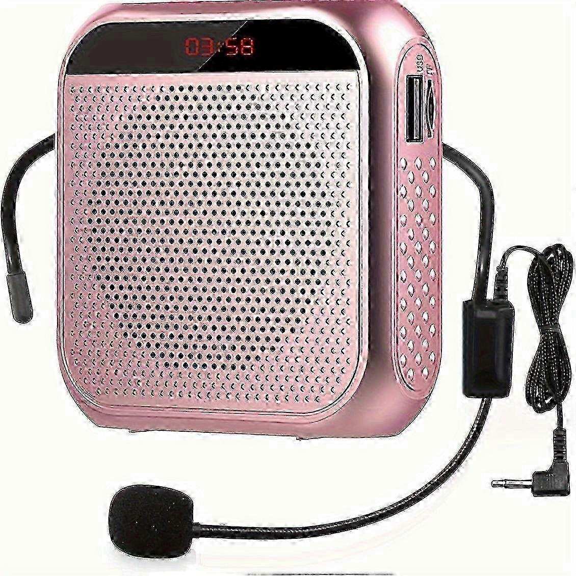 Portable Voice Amplifier With Wired Microphone Headset, Rechargeable PA System Speaker, Amplifiers Loudspeaker For Teachers/Meeting/Tour Gui