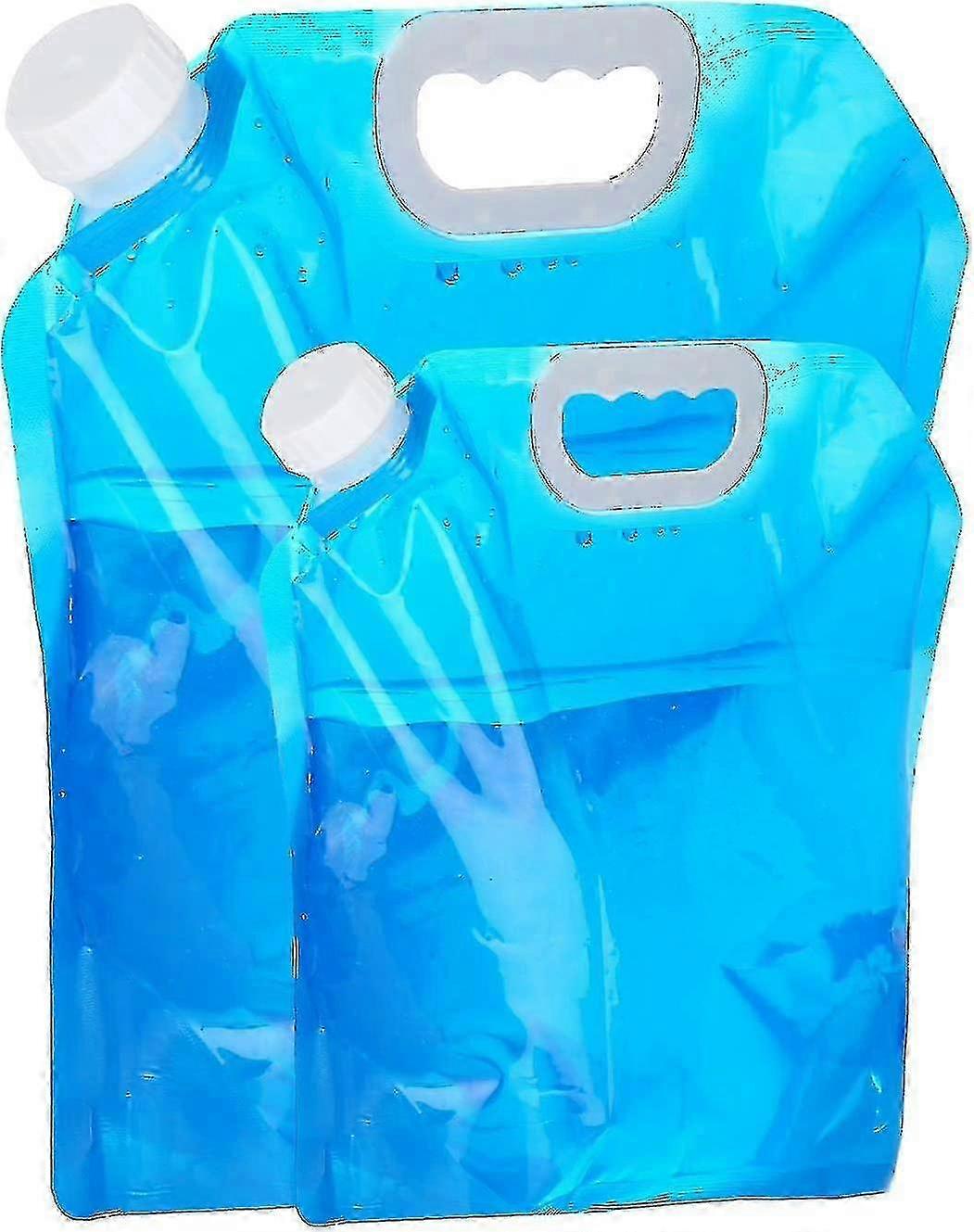 Water Container 5l + 10l Folding Water Bottle Portable Outdoor Water Vector Container (2pcs Blue)