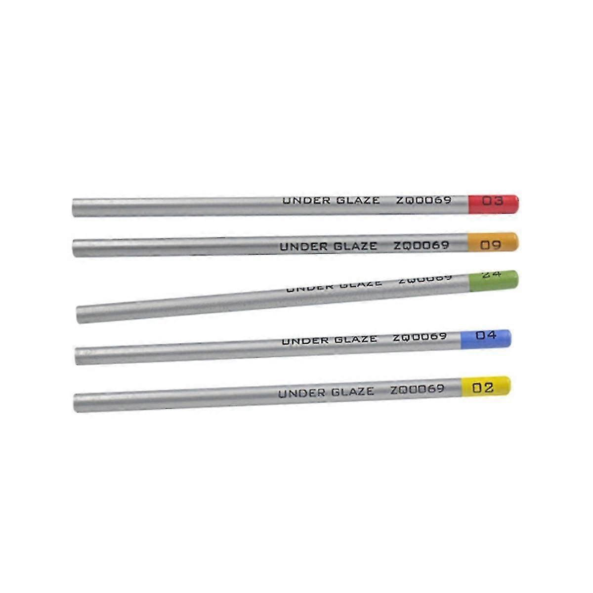 5 قطع أقلام رصاص تحت التزجيج للفخار لتزيين الزجاج المنصهر وتحت السيراميك التزجيج أ