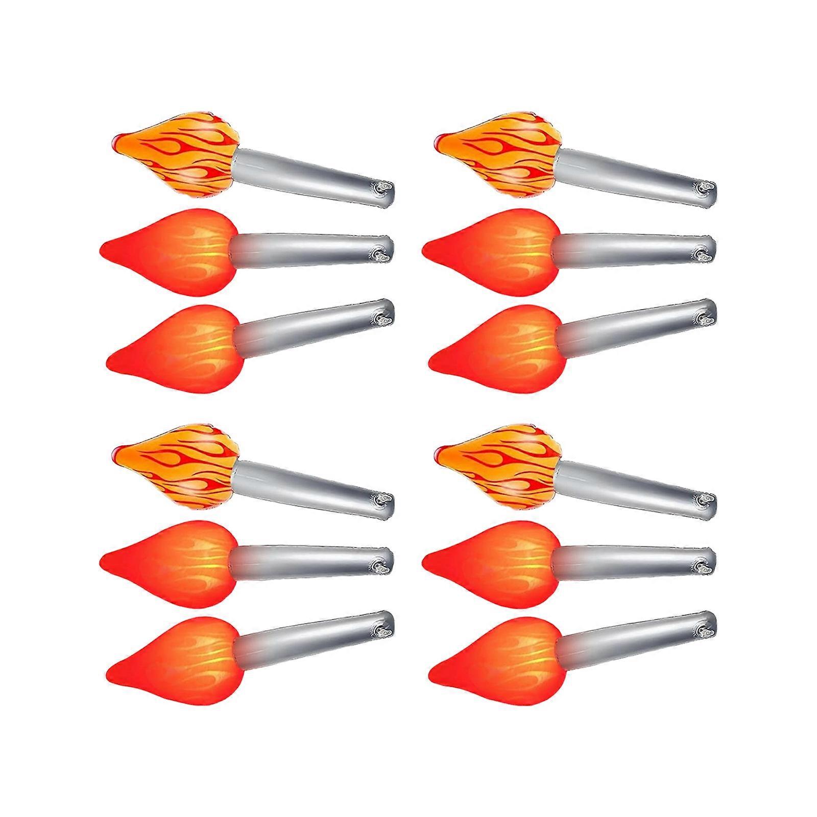 Pack of 12 Glowing Torch Party Charm Light Plastic Flame Simulation Suitable for Youthful People Indoor Performances Multicolor