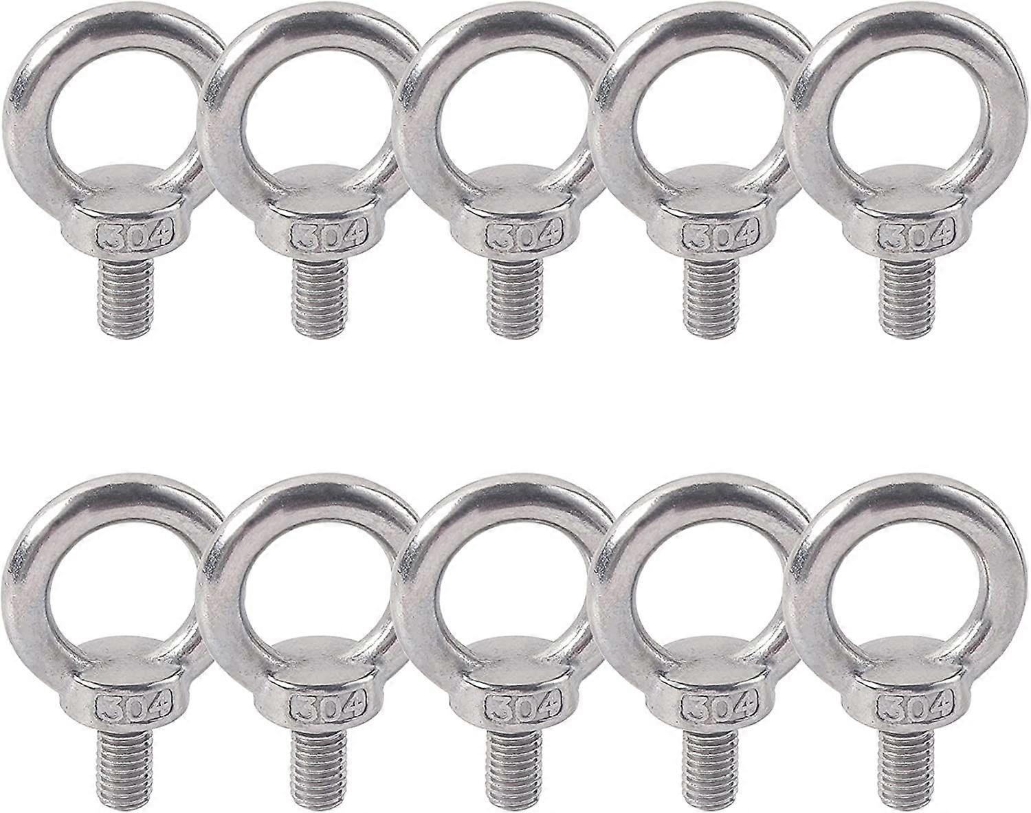 Øyebolt 304 Rustfritt Stål Mannlig Gjenge 10PCS