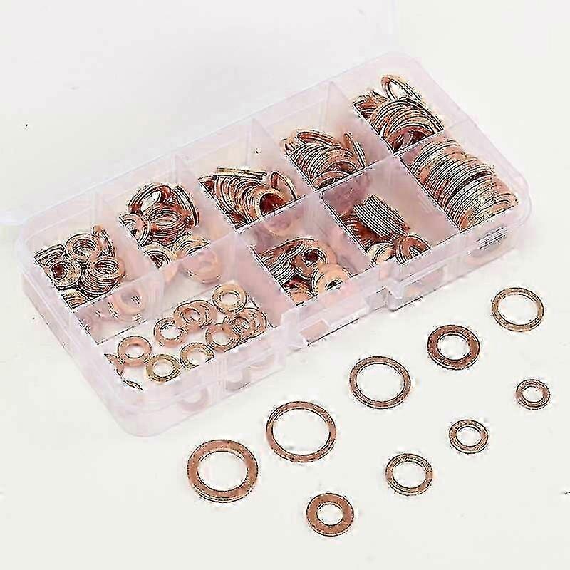 Copper Nut and Bolt Assortment Kit with Box Washer 200Pcs Flat Gasket 2025