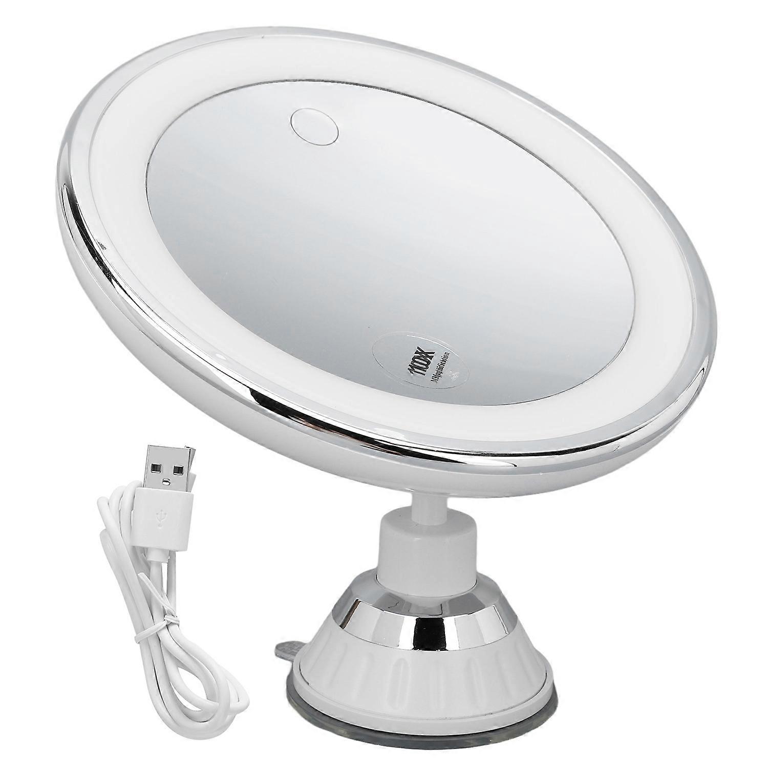 Suction Cup Makeup Mirror 10x with 3 Light Colors Battery Powered Makeup Mirror 10X Magnify with Suc