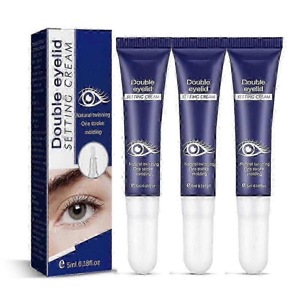 3PCS Waterproof Double Eyelid Styling Cream Glue Long Lasting Invisible Easy Control Elastic Easy to Use Transparent Safe Harmless