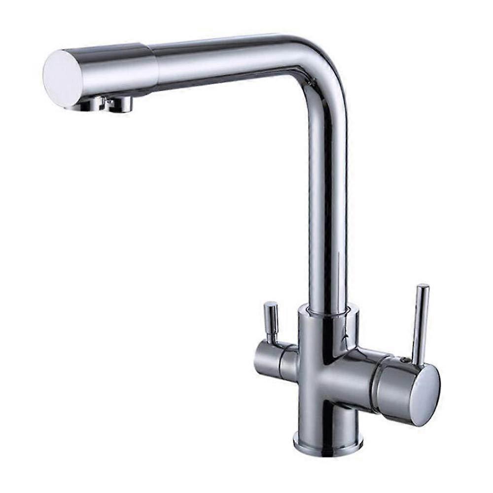 Kitchen Faucet 3 in 1 Brass Hot and Cold Filtration with 360° Rotation for Kitchen Sinks - Black Ancient Cromo Finish