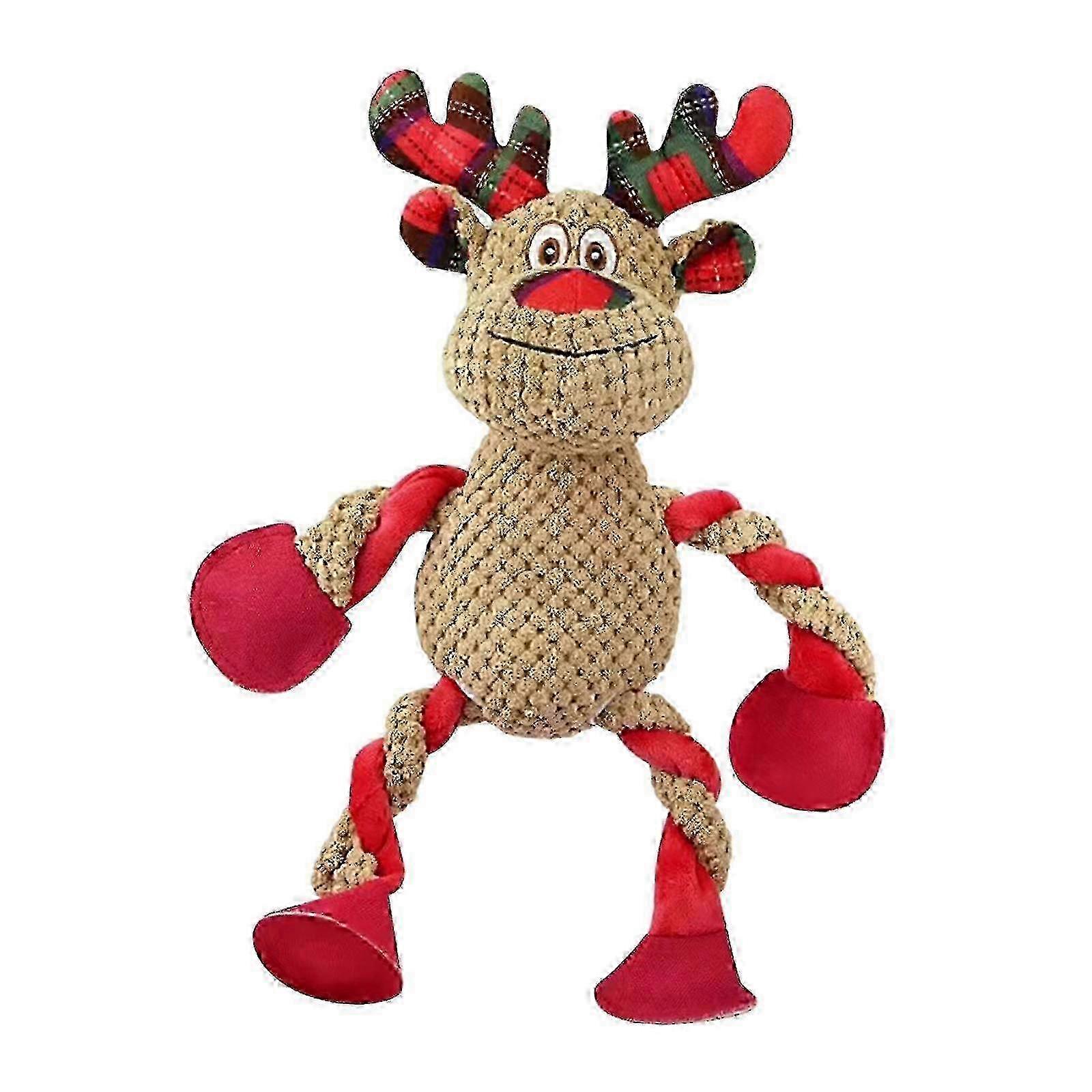 Christmas Squeaky Dog Chew Toy, Interactive Stuffed Puppy Toy with Stuffing for Xmas Gifts All Size Dogs