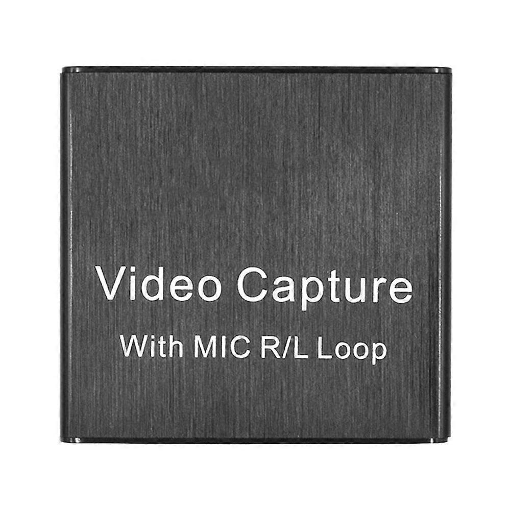 SUSUchens compatible with-compatible 1080P Video Capture Card Loop Output USB Recording Box Game Broadcaster Black