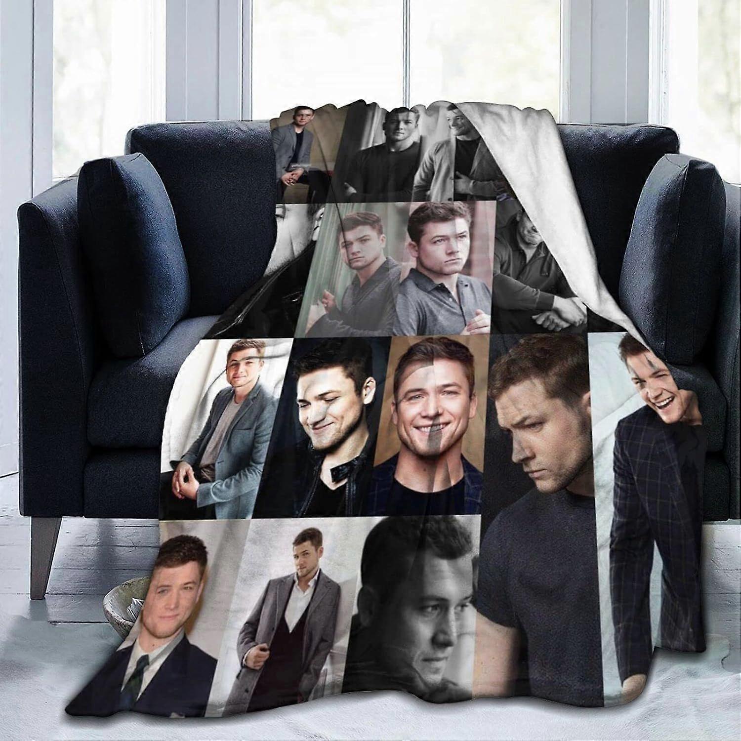 Taron Actor Egg Egerton Flannel Blanket Bedding Fleece Blanket Soft Thow Blankets Air Conditioning Blanket For Sofa Couc-qazgf281