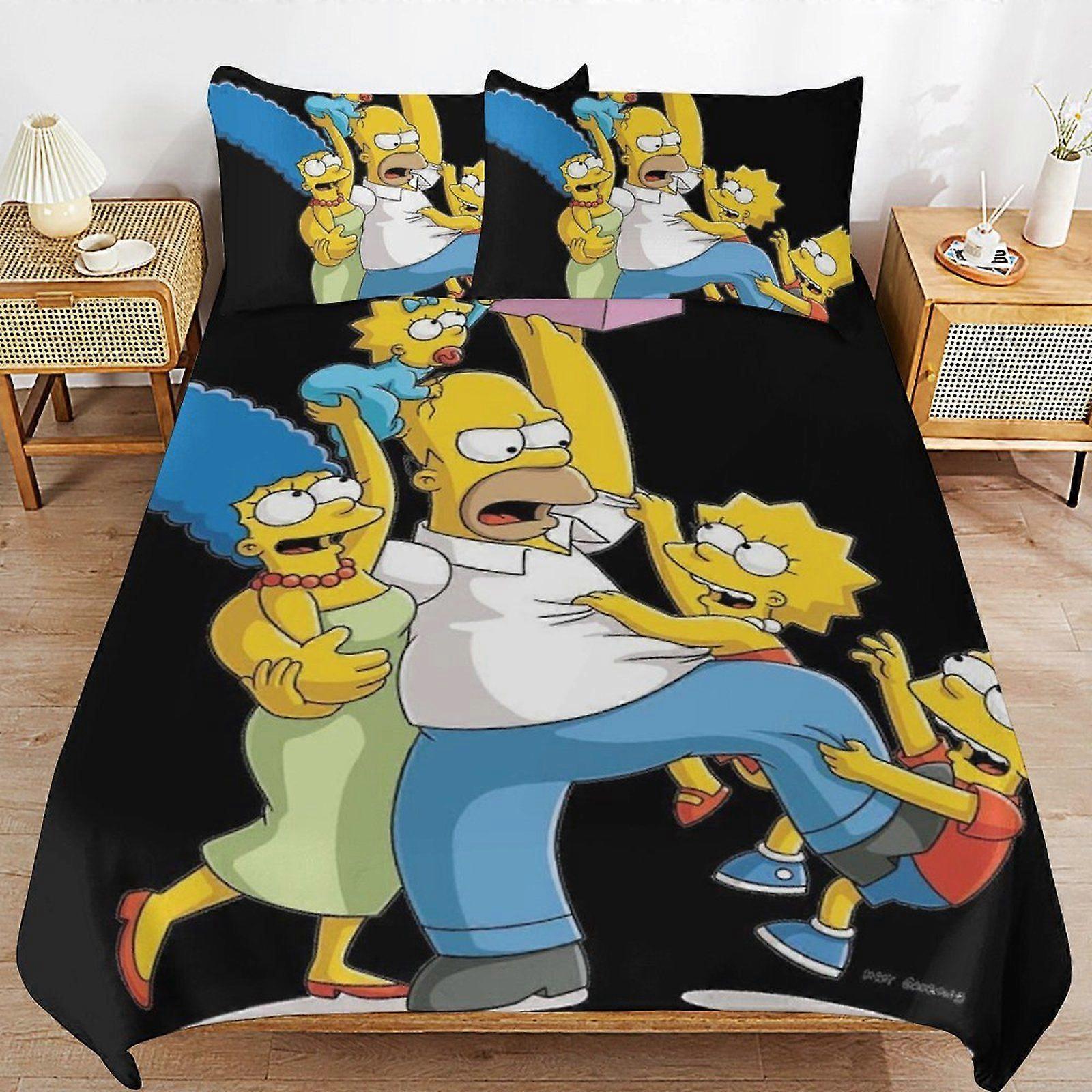 w81 Simpsons La pelcula Tissu pratique, texture Sleep Ready, composition à fils élevés, ensembles de housse de couette, commodité i81